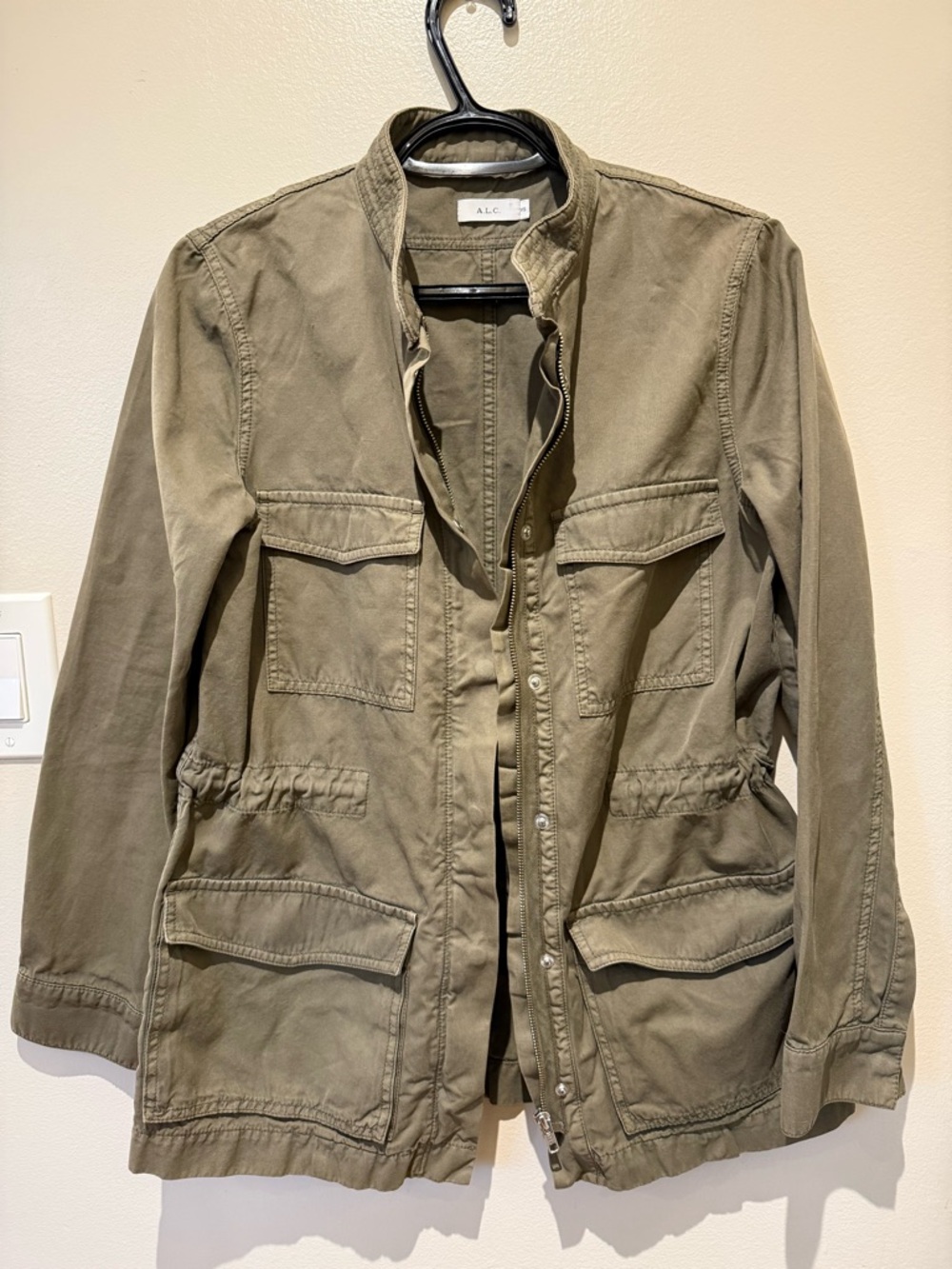 A.L.C. Olive Drawstring Utility Jacket - Picture 2 of 7